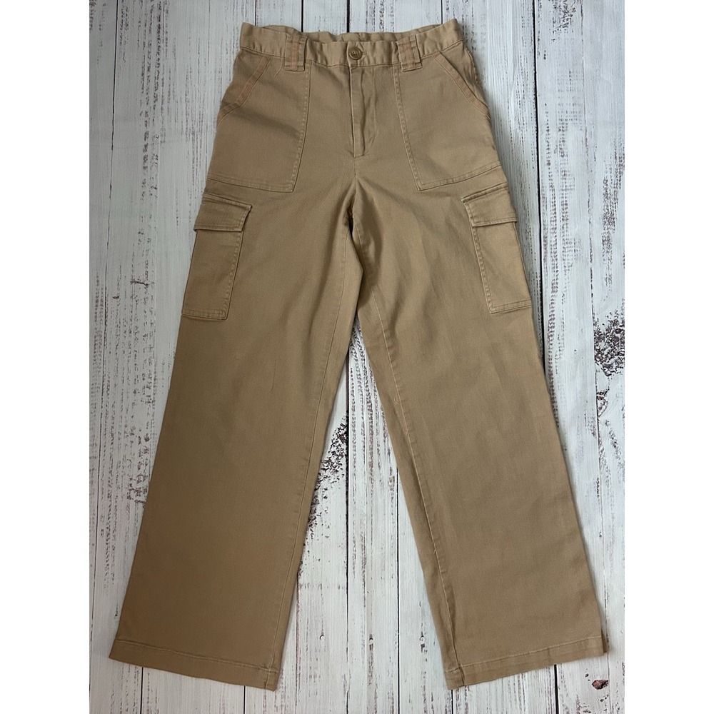 Y2K Rewind Tan Khaki Cargo Pants Juniors 9/29w Wide Leg Tan High Rise Utility